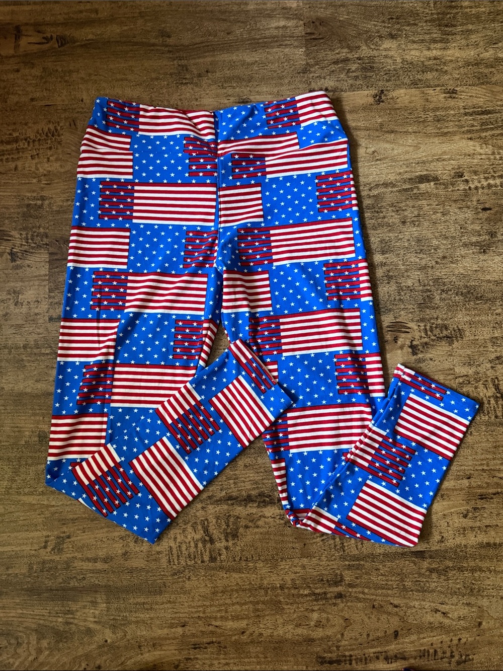 Patriotic American Flag Printed Leggings - Red, White & Blue Lularoe size TC